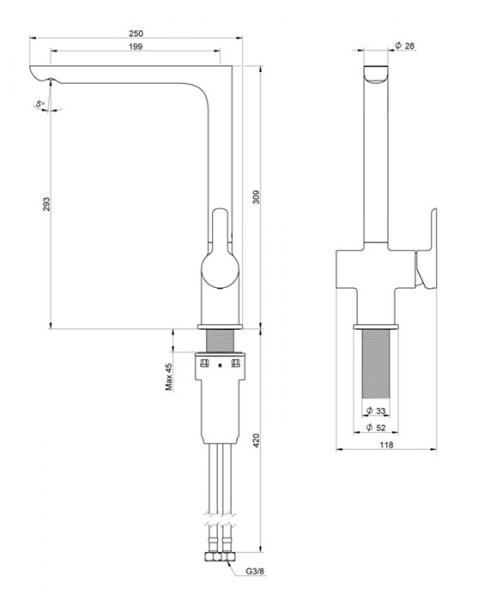 Gustavsberg Estetic køkkenarmatur m/Koldstart - Krom