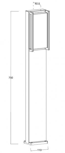 Lutec Architectural Qubo udendørs standerlampe m/LED - Mørk grå