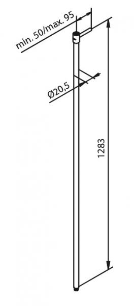 Damixa ekstra lang brusestang - Krom Damixa ekstra lang brusestang - Krom