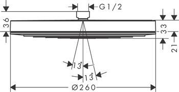 Hansgrohe Pulsify hovedbruser 260 - Børstet bronze