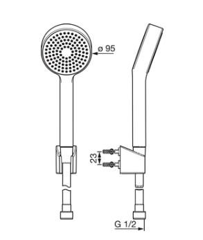 Oras Apollo håndbrusersæt - Mat sort Oras Apollo håndbrusersæt - Mat sort