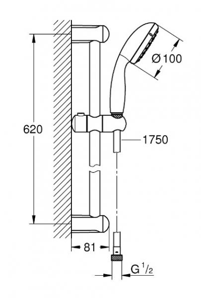 Grohe New Tempesta 100 ECO brusesæt