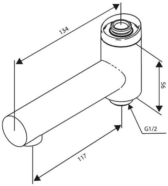 Damixa Iris svingtud til termostat m/omskifter - Børstet grafitgrå