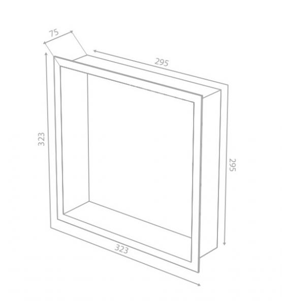 Damixa Zen badeværelseshylde til indbygning - Firkantet - Børstet grafitgrå Damixa Zen badeværelseshylde til indbygning - Firkantet - Børstet grafitgrå