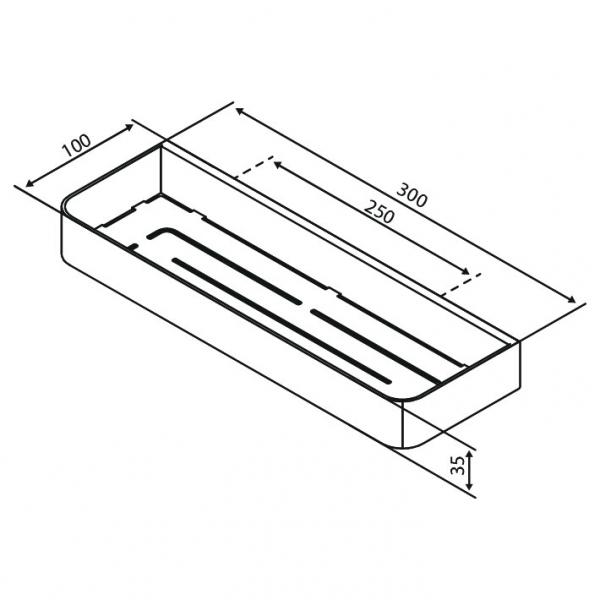 Damixa Zen brusehylde - Børstet messing