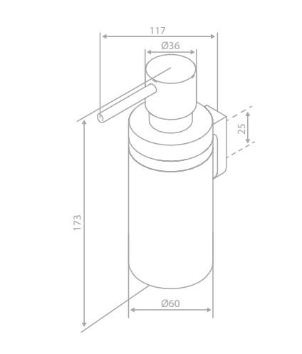 Damixa Zen sæbedispenser t/væg eller bord - Børstet grafitgrå