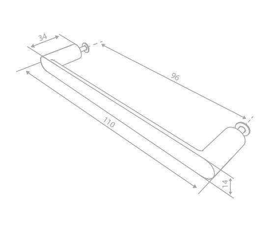 Damixa Zen møbelgreb CC 96 mm - Krom