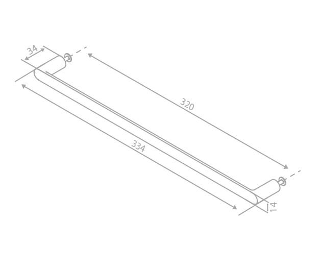 Damixa Zen møbelgreb CC 320 mm - Krom