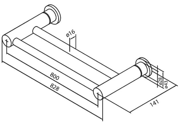 Damixa Silhouet dobbelt håndklædestang - 800 mm - Mathvid Damixa Silhouet dobbelt håndklædestang - 800 mm - Mathvid