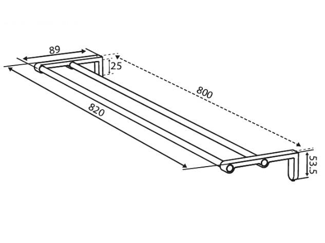 Damixa Zen dobbelt håndklædestang 800 mm - Børstet kobber Damixa Zen dobbelt håndklædestang 800 mm - Børstet kobber