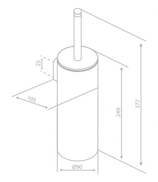 Damixa Zen toiletbørste t/gulv eller væg - Krom Damixa Zen toiletbørste t/gulv eller væg - Krom