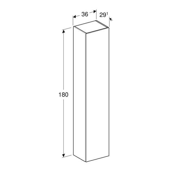 Geberit Icon 36 højskab m/låge - Nøddetræ