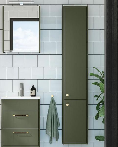 Gustavsberg Graphic højskab - Stor dybde - Grøn mat Gustavsberg Graphic højskab - Stor dybde - Grøn mat