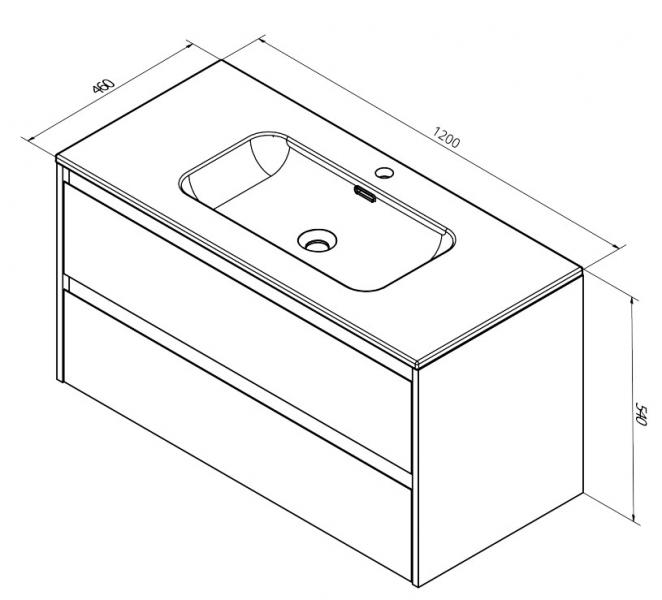 Sanibell Proline møbelsæt 120 m/integrerede greb - Mat hvid Sanibell Proline møbelsæt 120 m/integrerede greb - Mat hvid