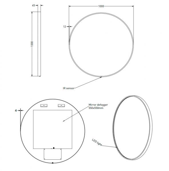 Sanibell Ink SP24 rundt spejl m/lys, varme og sensor Ø100 - Mat sort Sanibell Ink SP24 rundt spejl m/lys, varme og sensor Ø100 - Mat sort