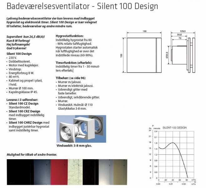 Thermex Silent 100 CHRZ - Design ventilator med fugtstyring og timer Thermex Silent 100 CHRZ - Design ventilator med fugtstyring og timer
