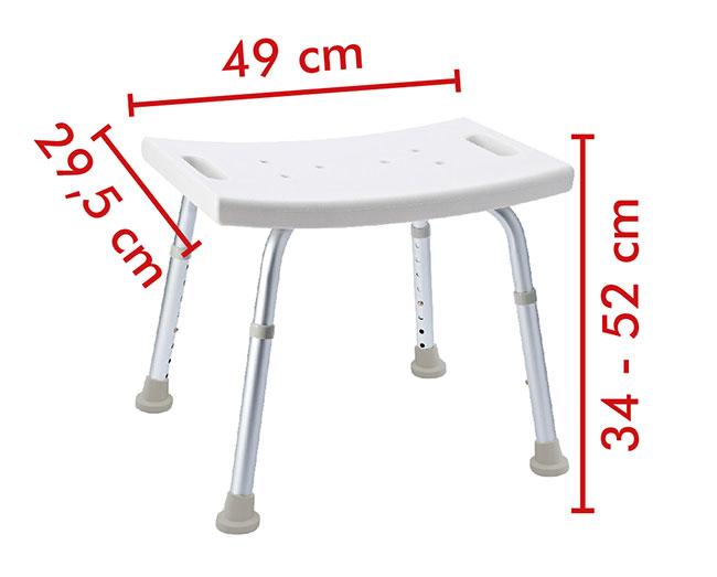 Ridder Assistent badestol - Højdejusterbar - Hvid