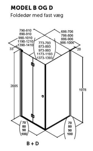 Dansani Match B+D 80x80 brusehj&oslash;rne - Tonet glas/mat sort