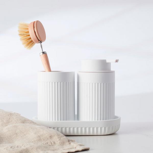 Beslagsboden Wave sæbeskål t/bord - Mat hvid