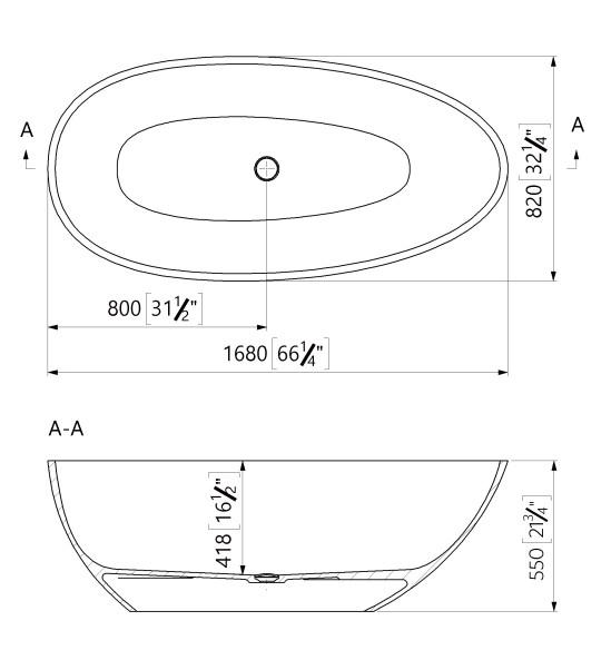 Strømberg Castel fritstående badekar 1680 x 820mm - Mat hvid Strømberg Castel fritstående badekar 1680 x 820mm - Mat hvid