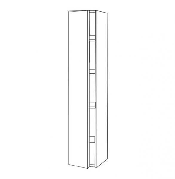 Cassøe Front højskab m/1 låge og 4 hylder - Venstrehængslet - Mat hvid