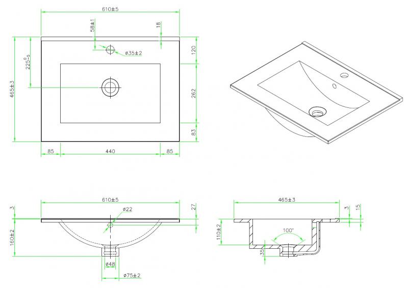 Cassøe Crown Frame 60 møbelsæt m/skuffer - Hvid