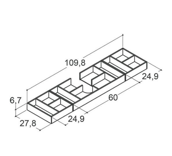 Dansani Mido+ Skuffeindretningspakke topskuffe B120 D44 Dansani Mido+ Skuffeindretningspakke topskuffe B120 D44