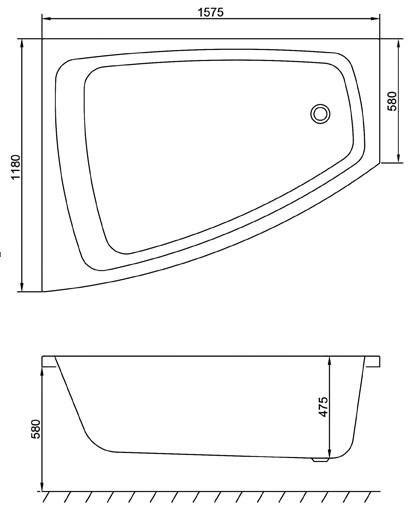 Strømberg Nordum hjørnebadekar - 158 x 118 - Højre Strømberg Nordum hjørnebadekar - 158 x 118 - Højre