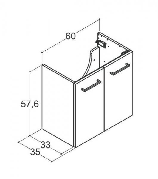 Dansani Mido+ 60 underskab m/låger - Grå mat