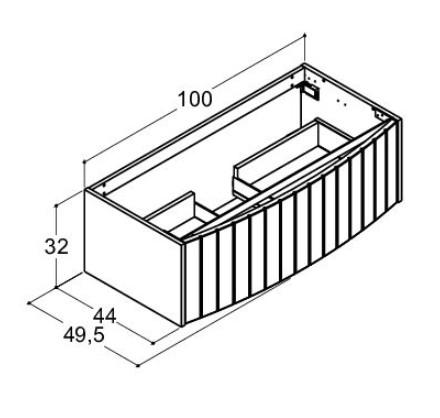 Dansani Luna Vintage 100 vaskeskab m/skuffe og riller - Valgfri farve