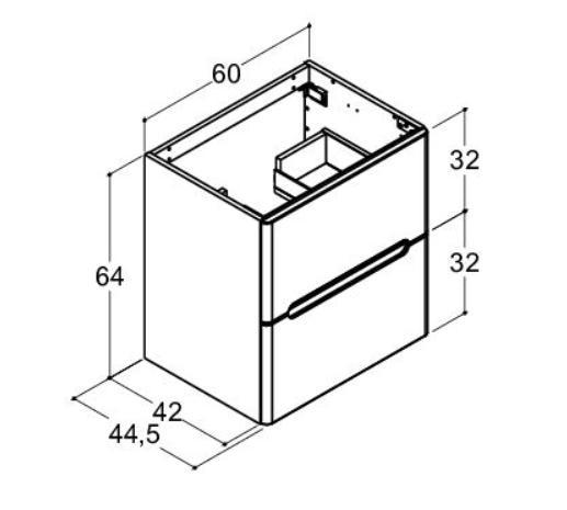 Dansani Luna Vintage 60 vaskeskab m/skuffer og integrerede greb - Valgfri farve
