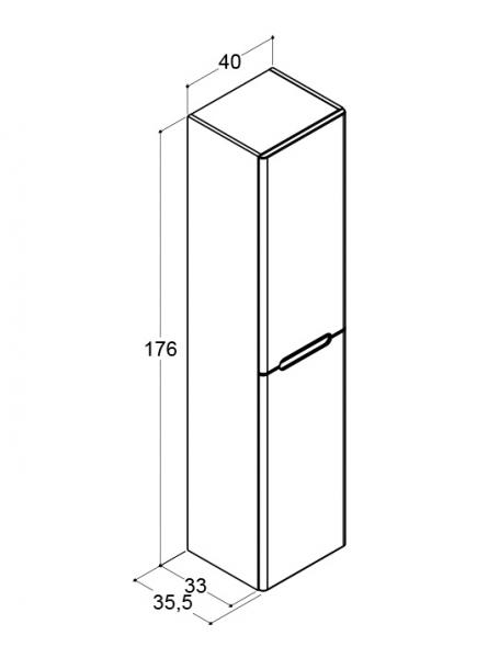 Dansani Luna Vintage 40 højskab A m/2 låger og integrerede greb - Højrehængslet - Hvid mat Dansani Luna Vintage 40 højskab A m/2 låger og integrerede greb - Højrehængslet - Hvid mat