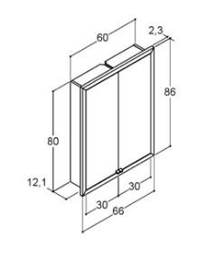Dansani In-Built spejlskab - 60