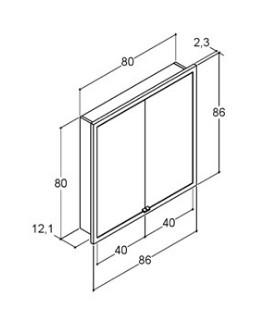 Dansani In-Built spejlskab - 80