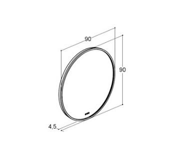 Dansani YOU Moon 90 rundt spejl m/lysstyring - Matsort Dansani YOU Moon 90 rundt spejl m/lysstyring - Matsort