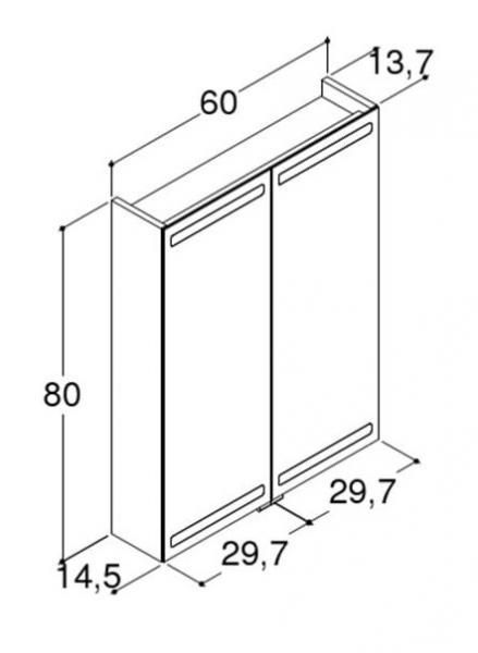 Dansani Level spejlskab 60 m/LED og lysstyring - Brun eg Dansani Level spejlskab 60 m/LED og lysstyring - Brun eg