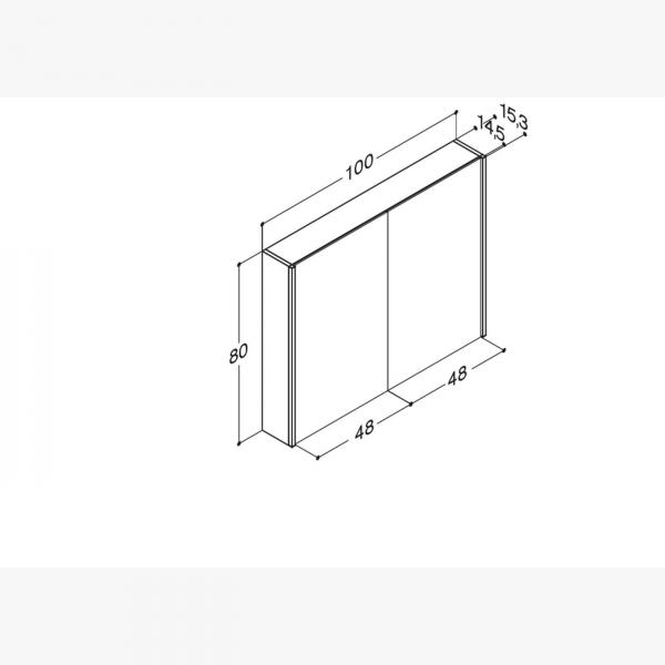 Dansani Ambi spejlskab 100 m/lodret lys og lysstyring - Hvid mat lak Dansani Ambi spejlskab 100 m/lodret lys og lysstyring - Hvid mat lak