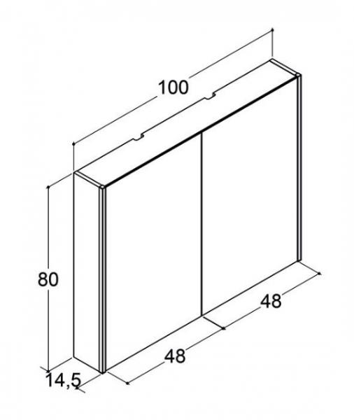 Dansani Ambi spejlskab 100 m/lodret lys og lysstyring - Lys eg Dansani Ambi spejlskab 100 m/lodret lys og lysstyring - Lys eg