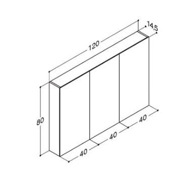 Dansani Ambi spejlskab 120 m/lodret lys og lysstyring - Hvid mat Dansani Ambi spejlskab 120 m/lodret lys og lysstyring - Hvid mat