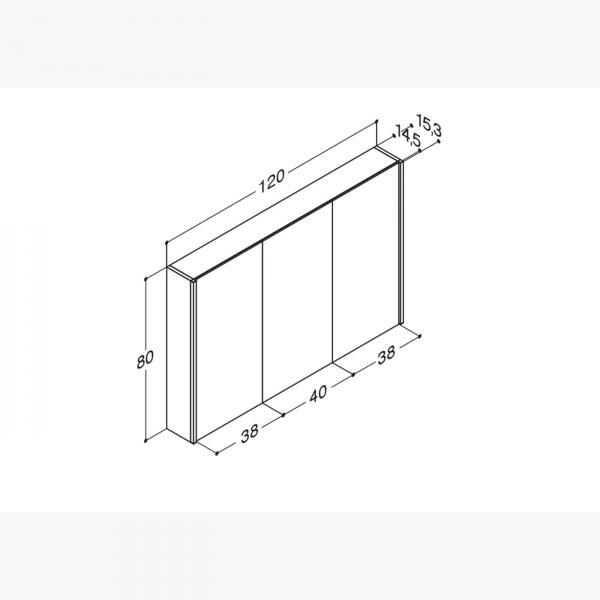 Dansani Ambi spejlskab 120 m/lodret lys og lysstyring - Valgfri farve Dansani Ambi spejlskab 120 m/lodret lys og lysstyring - Valgfri farve