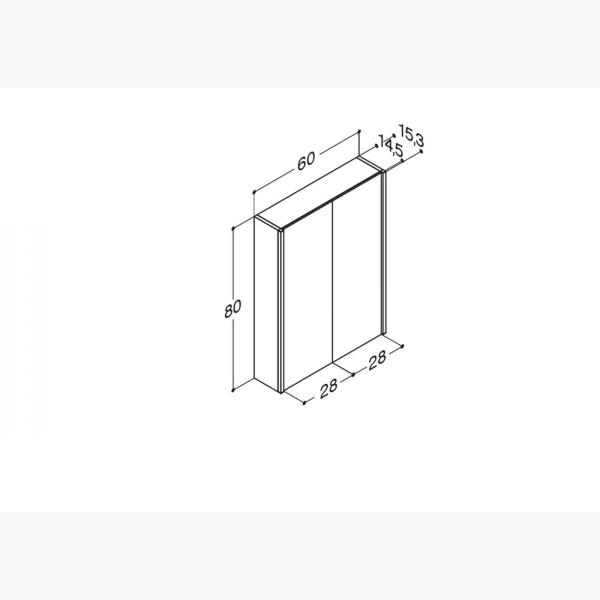 Dansani Ambi spejlskab 60 m/lodret lys og lysstyring - Valgfri farve Dansani Ambi spejlskab 60 m/lodret lys og lysstyring - Valgfri farve
