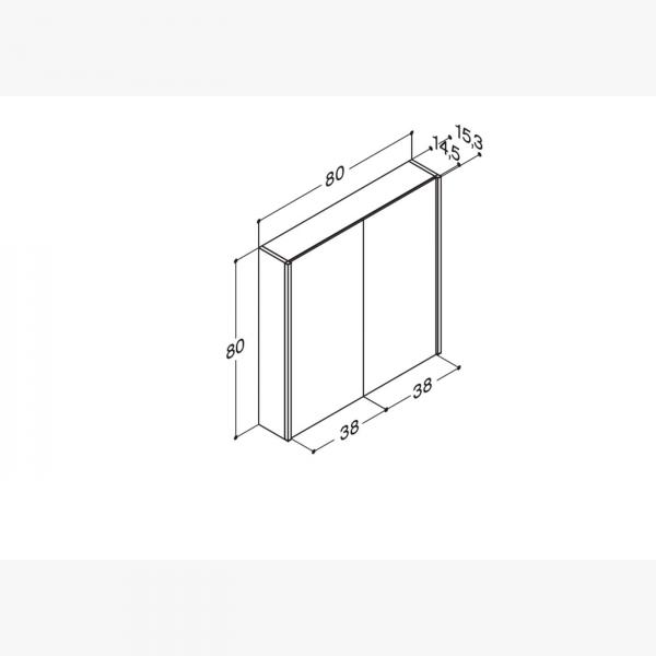 Dansani Ambi spejlskab 80 m/lodret lys og lysstyring - Valgfri farve Dansani Ambi spejlskab 80 m/lodret lys og lysstyring - Valgfri farve