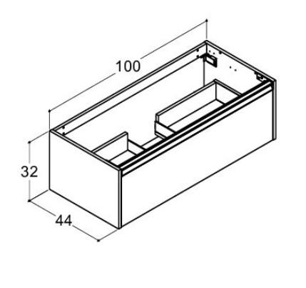Dansani Luna Classic 100 vaskeskab m/skuffe og integreret greb - Valgfri farve