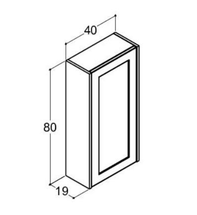 Dansani Luna Classic overskab m/låge og rammefront - Venstrehængslet - Valgfri farve