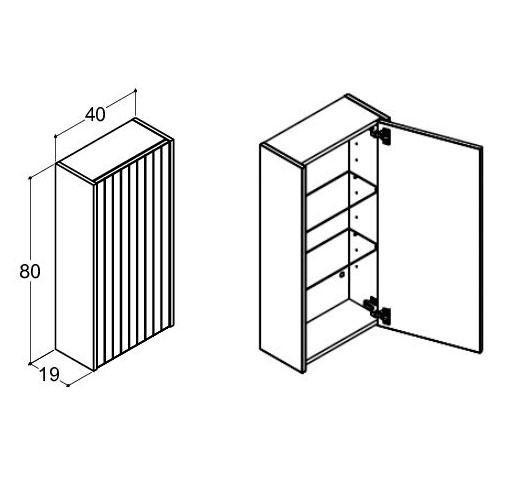 Dansani Luna Classic overskab m/lameller - Venstrehængset - Lys eg Dansani Luna Classic overskab m/lameller - Venstrehængset - Lys eg