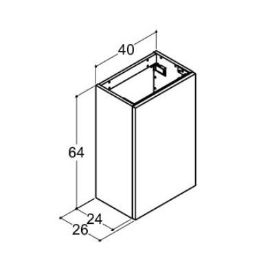 Dansani Luna Urban 40x64 vaskeskab m/låge - Højrehængslet - Varm eg Dansani Luna Urban 40x64 vaskeskab m/låge - Højrehængslet - Varm eg