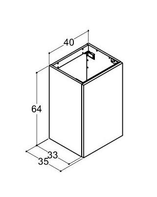 Dansani Luna Urban 40 mini vaskeskab m/låge - Venstrehængslet - Hvid mat