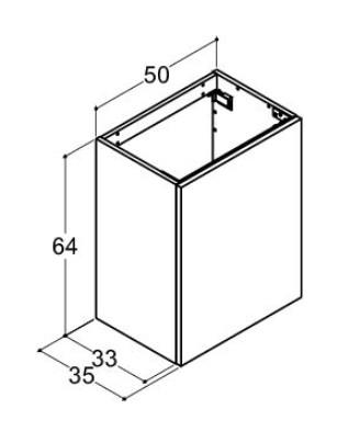 Dansani Luna Urban 50 mini vaskeskab m/låge - Højrehængslet - Hvid mat