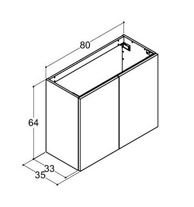 Dansani Luna Urban 80 mini vaskeskab m/låger - Hvid mat