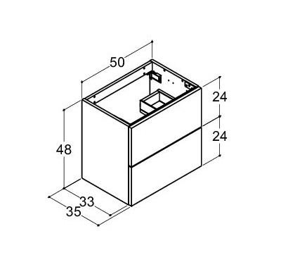 Dansani Luna vaskeskab 50x48 m/skuffer - Hvid mat